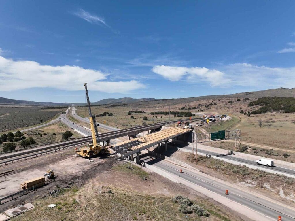 I-70 to I-15 interchange bridge deck connector bridge deck demolition
